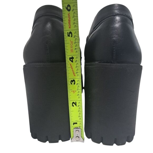 Steve Madden Binary Moto Boho Chic Goth Platform Loafer Chunky Heel Sz 9.5 Black - Picture 8 of 15